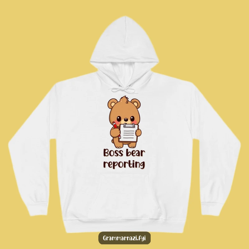 Funny Bear Hoodie: Cozy Inspector Bear Hoodie, Warm Management Gift