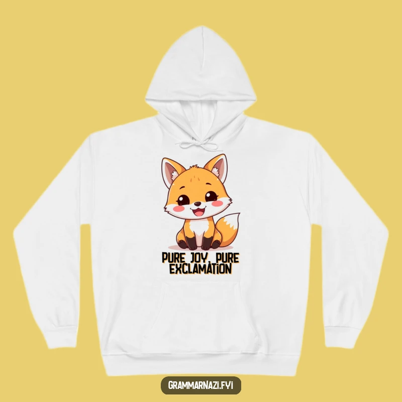 Funny Fox Exclamation Hoodie: Cozy Grammar Cheer for Cold Days