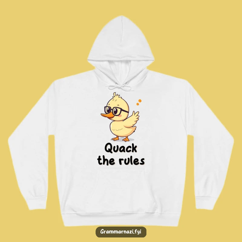 Funny Grammar Duck Hoodie: Cozy Up with Punctuation Power