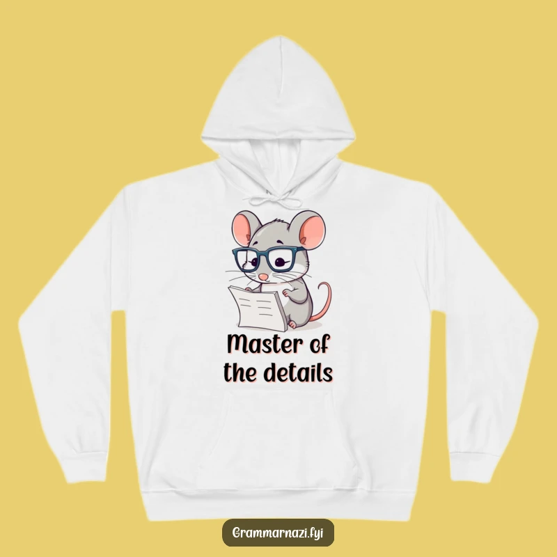 Funny Mouse Scholar Hoodie: Cozy Intellectual Humor for Cold Days!