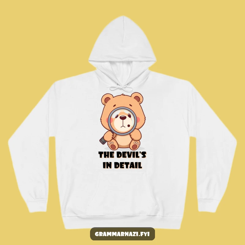 Cozy Funny Bear Comma Hoodie: Warm Up with Grammar Humor and Style