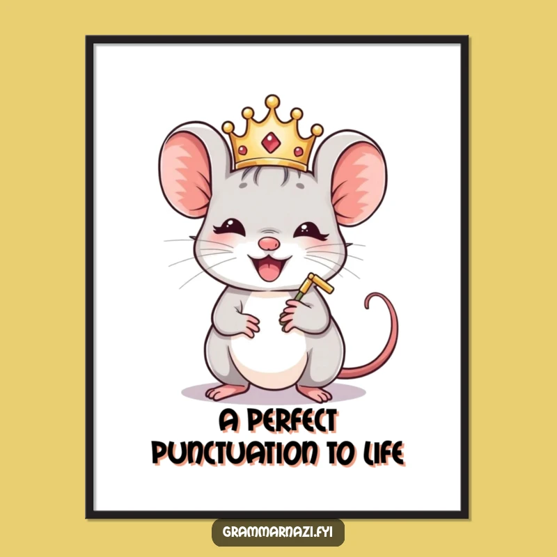 Free Printable Funny Mouse Wall Art - Royal Punctuation for Chic Decor!