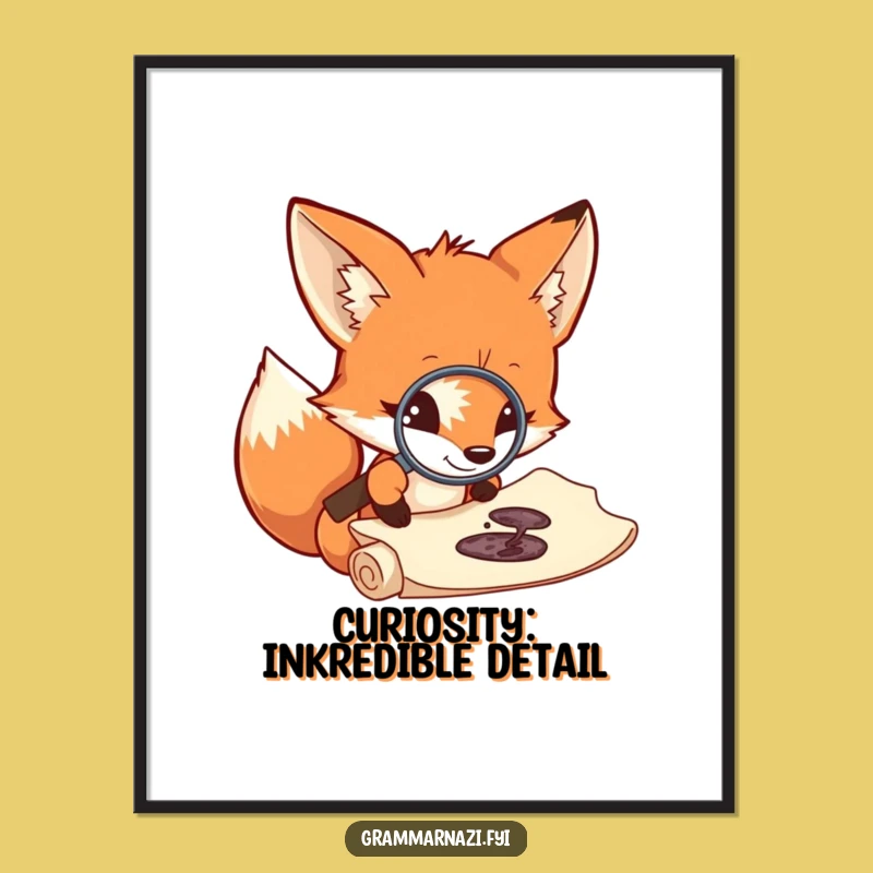 Free Printable Wall Art: Curious Fox Detective Funny Downloadable Art for Your Home