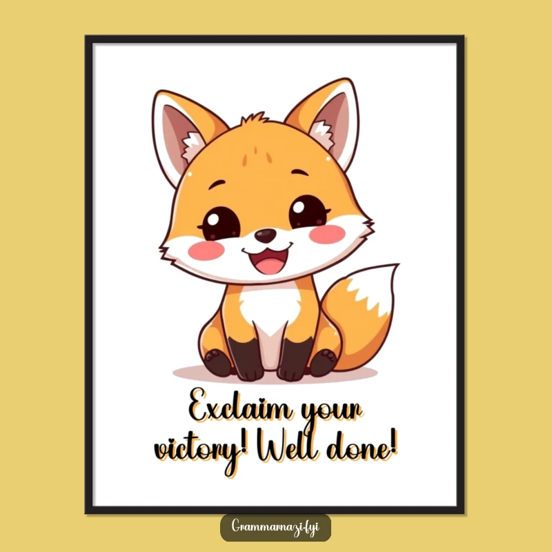 Free Printable Fox Exclamation Art: Funny Downloadable Decor, Perfect DIY Gift!