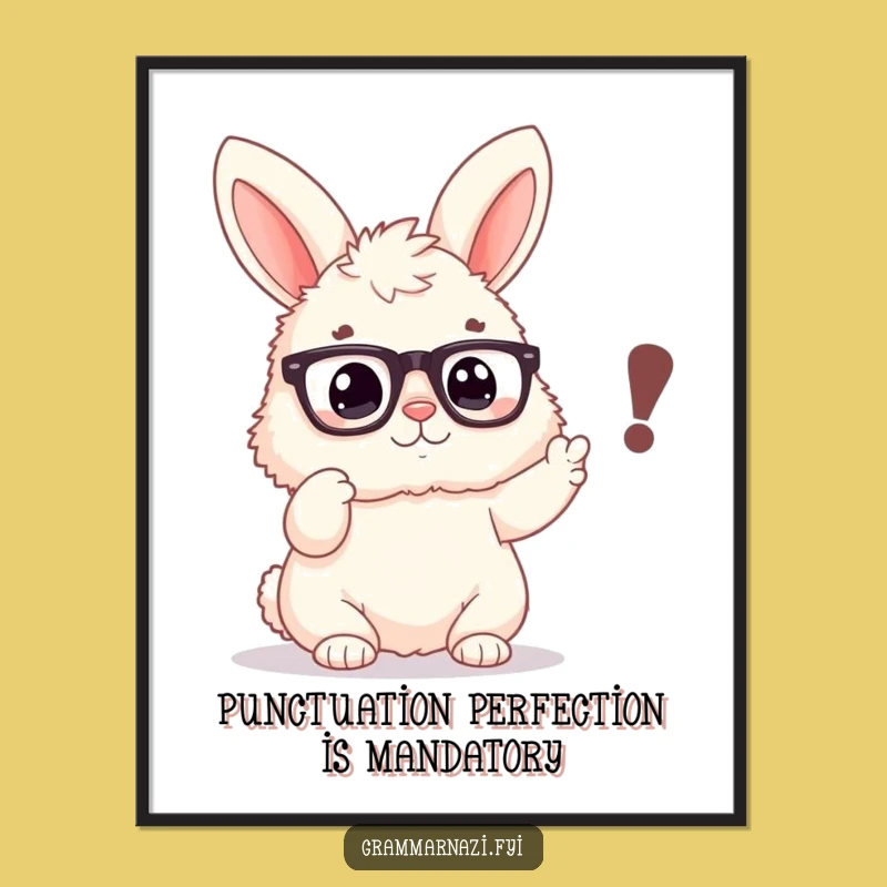 Free Printable Funny Bunny Wall Art - Humorous Punctuation Downloadable Decor