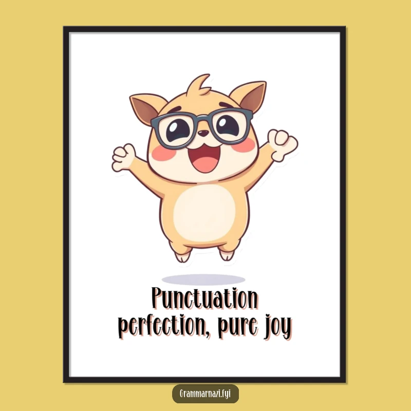 Whimsical Free Printable Wall Art: Comma Enthusiast Creature