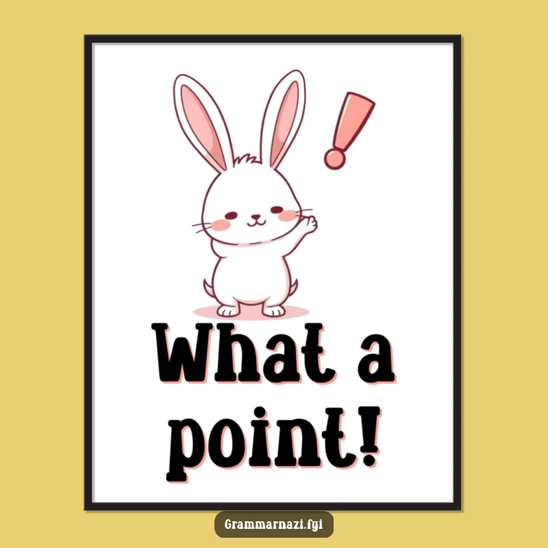 Funny Free Printable Wall Art: Rabbit's Exclamation - Whimsical Downloadable Decor