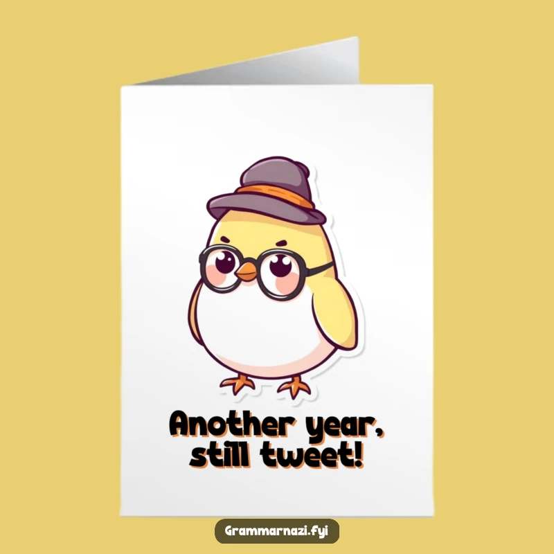 Free Printable Birthday Card: Stern Bird Scholar, Hilarious Downloadable Gift for Nerds