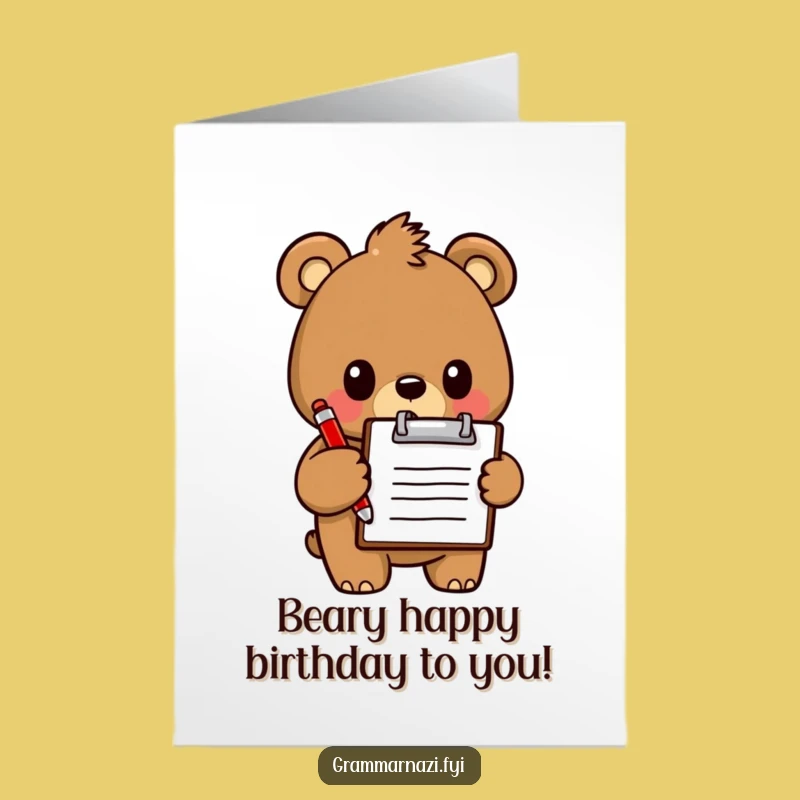 Free Printable Birthday Card: Bear Inspector Funny, Perfect Downloadable Gift