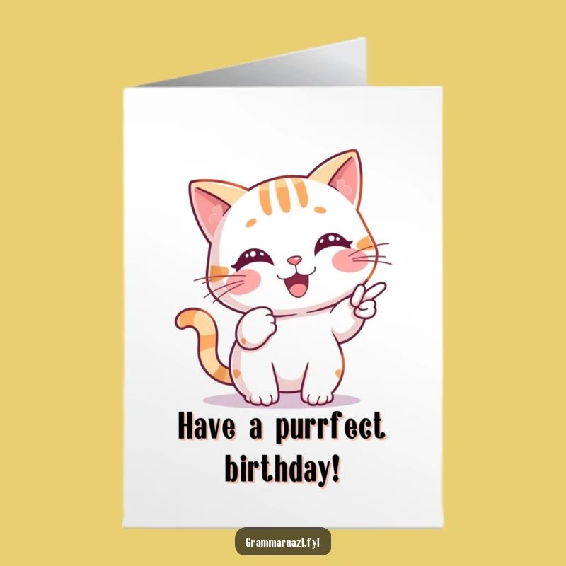 Free Printable Birthday Card: Cat Punctuation Police, Hilarious Downloadable Gift