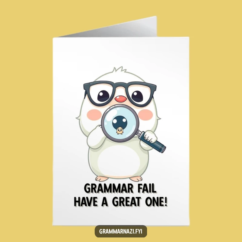 Funny Free Printable Birthday Card: Tiny Creature Spots Error, Hilarious Downloadable Gift