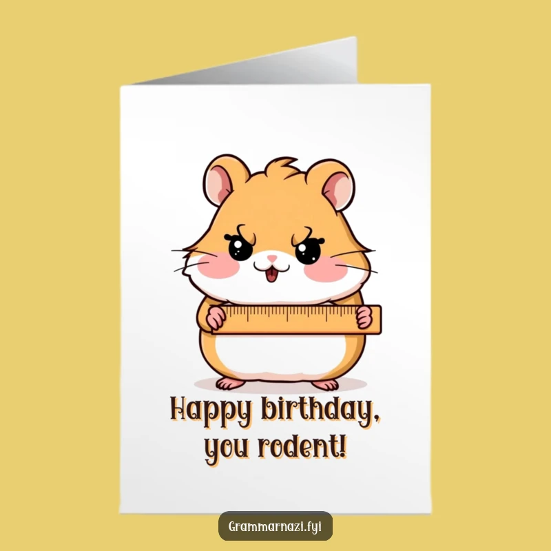 Free Printable Birthday Card: Hamster Measure Master, Hilarious Downloadable Gift