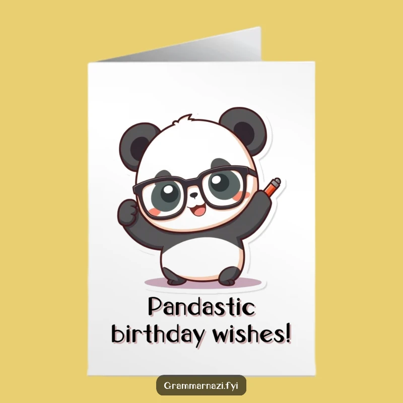 Free Printable Panda Birthday Card: Funny Glasses Panda Pen Gift For Him Her