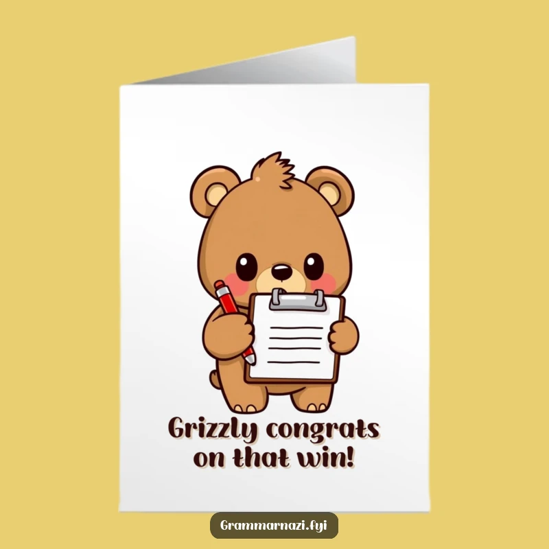 Free Printable Congrats Card: Bear Inspector Theme, Perfect Downloadable Gift