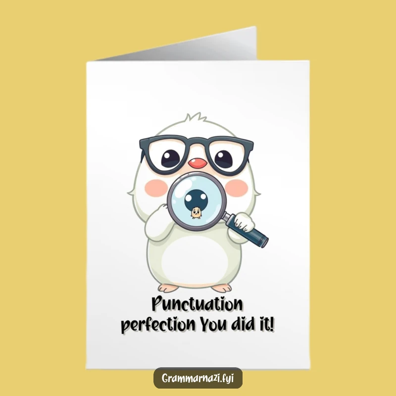 Free Printable Congrats Card: Creature Finds Error, Humorous Achievement Downloadable Gift