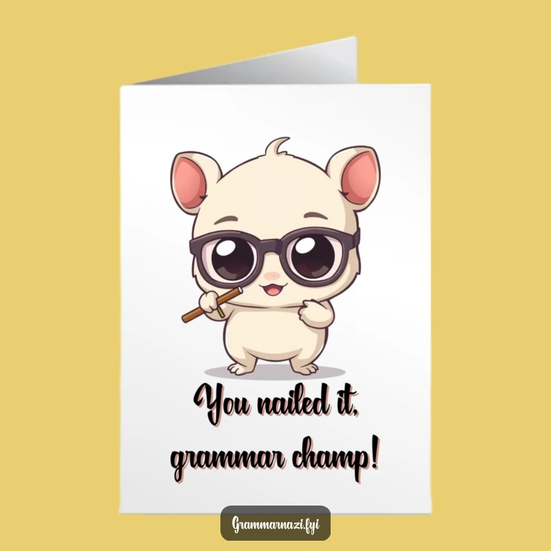 Free Printable Congrats Card: Creature Fixes Mistakes Hilariously