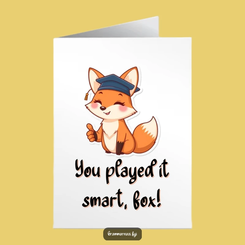 Free Printable Fox Congratulations Card - Cheerful Grad Cap Downloadable Gift
