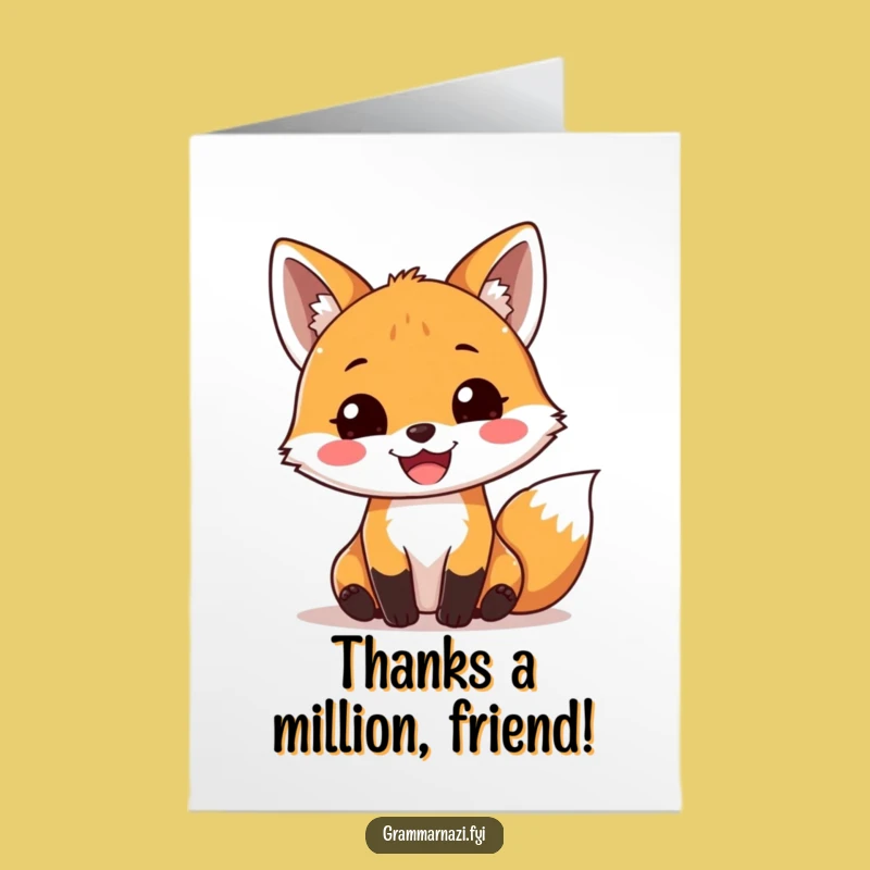 Free Printable Fox Exclamation Card: Funny Thanks Downloadable, Perfect DIY Gift!