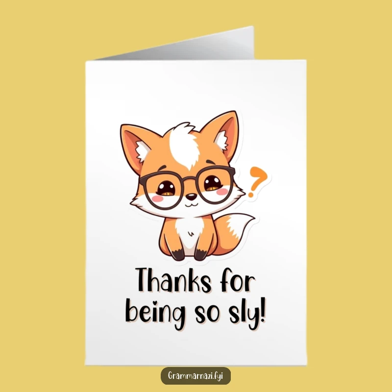 Free Printable Thank You Card: Fox & Quotation Mark Funny, Perfect Downloadable Gift
