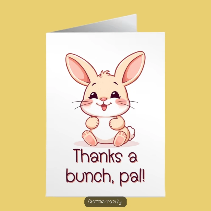 Free Printable Bunny Punctuation Card: Funny Thanks Downloadable, Perfect DIY Gift!