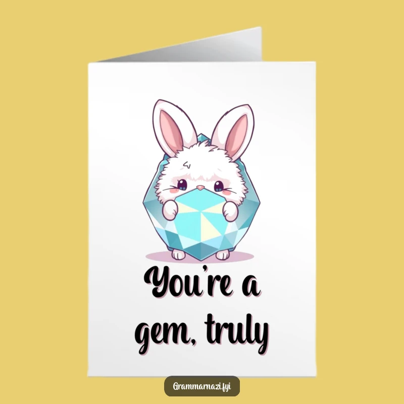 Free Printable Thank You Card: Bunny Gem, Adorable Downloadable Gift for Appreciation