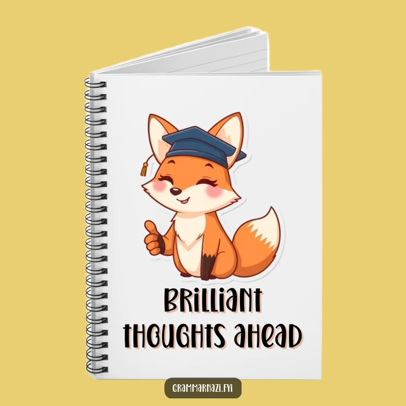 Funny Fox Graduation Notebook - Jot Down Future Plans - Perfect Gift