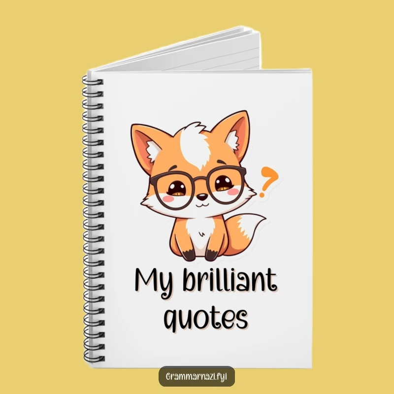 Funny Fox Notebook: Scholar Fox's Quote Journal, Hilarious Literary Gift