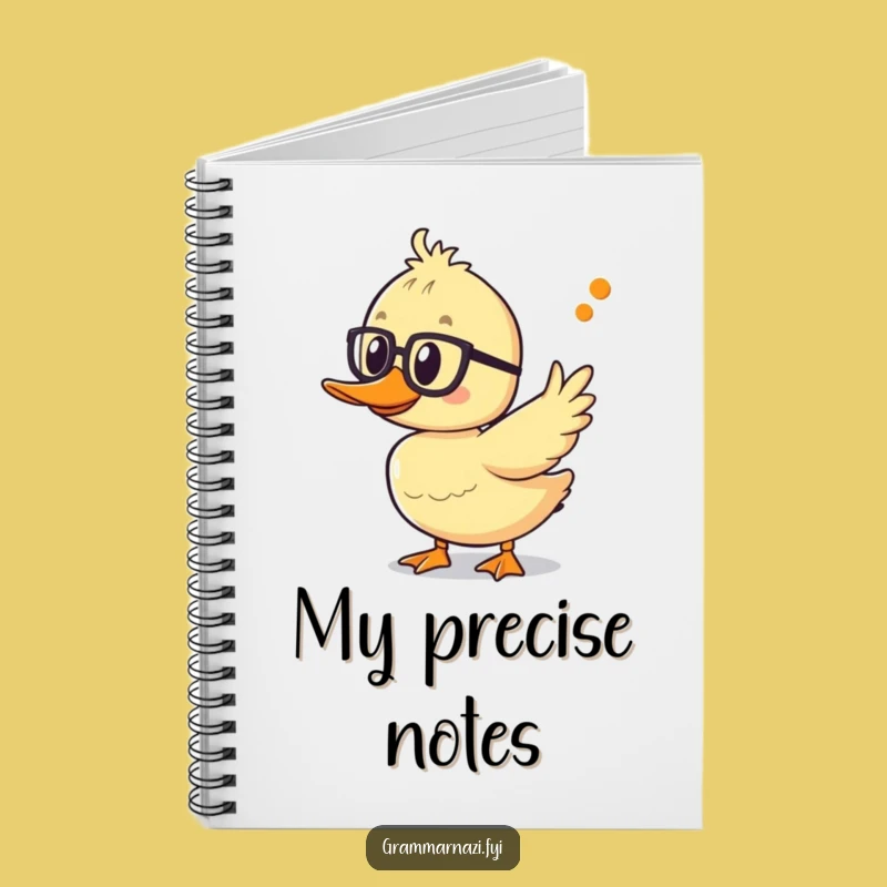 Funny Grammar Duck Notebook: Perfect Your Notes with Punctuation Power