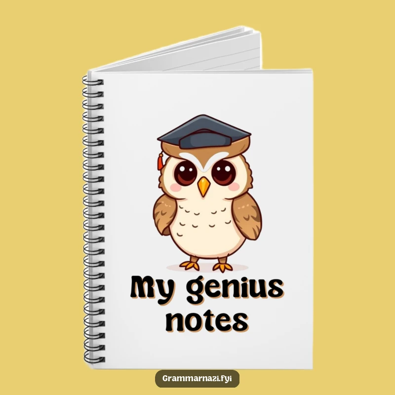 Funny Owl Punctuation Notebook - Jot Down Notes Wisely - Perfect Gift