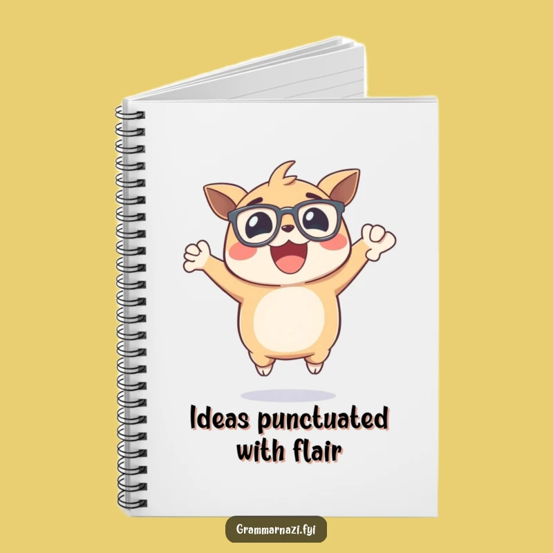 Funny Grammar Notebook: Excited Creature, Comma Celebration, Perfect for Notes Gift