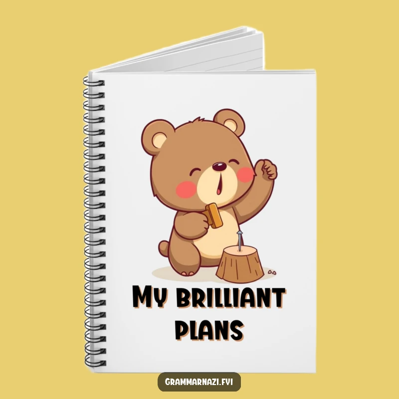 Funny Bear Notebook: Determined DIYer For Jotting Down Hilarious Ideas