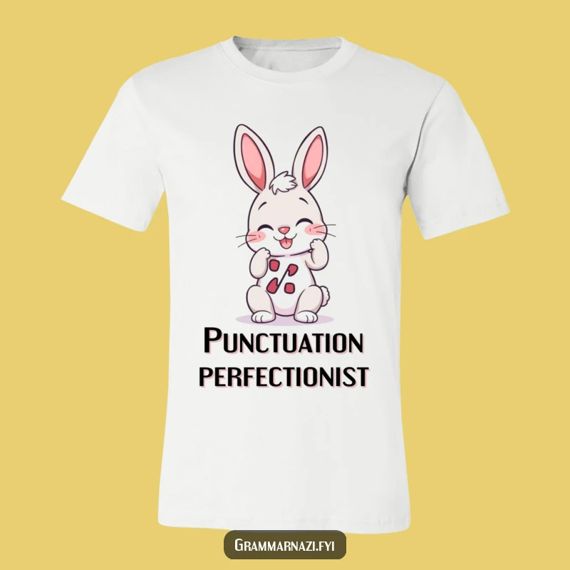 Funny Bunny T-Shirt: Punctuation Patrol Bunny, Humorous Grammar Apparel Gift