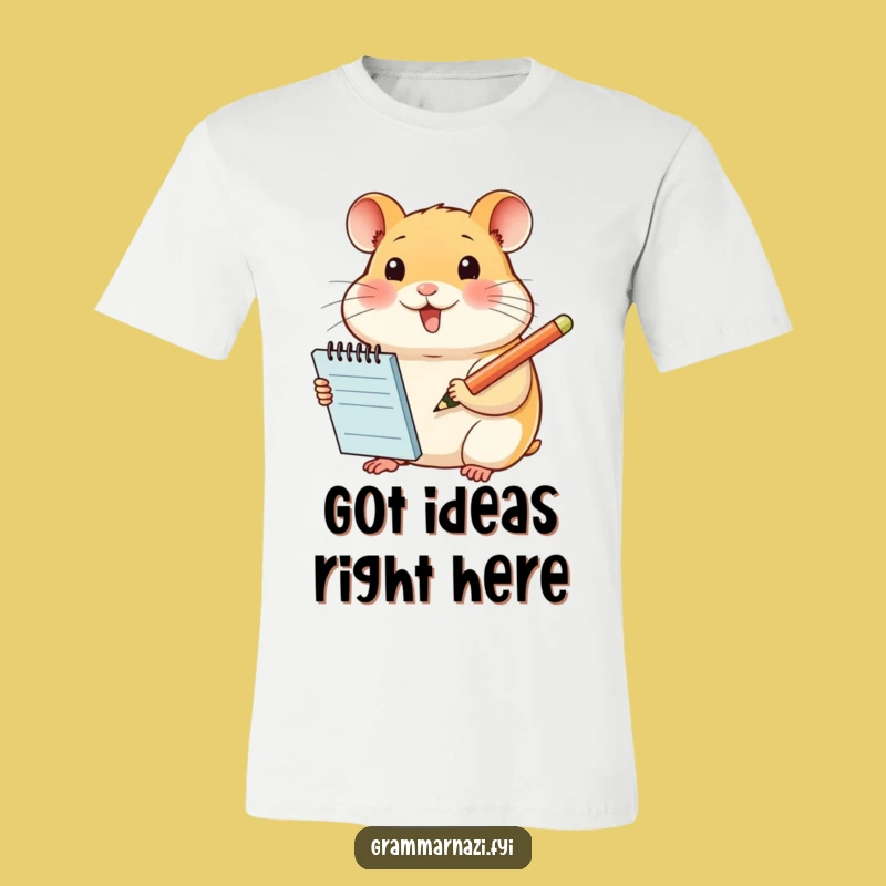 Funny Hamster Writer T-Shirt: Adorable and Hilarious Outfit for Note-Taking Enthusiasts