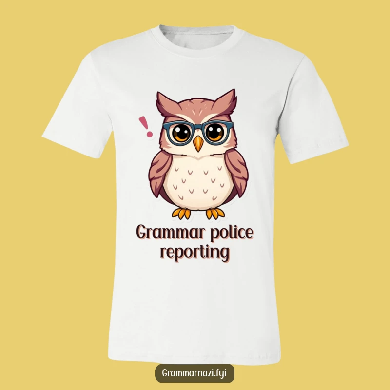Funny Owl Grammar T-Shirt: Proud Spectacles, Perfect Funny Gift for Literati