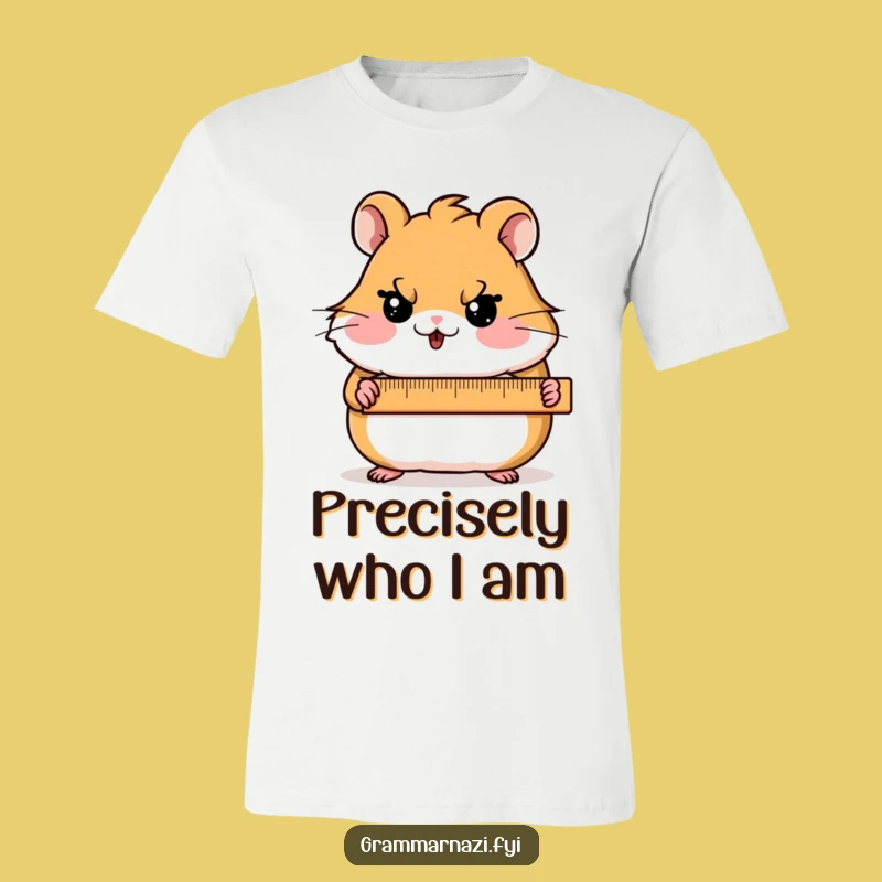 Precise Hamster Funny T-Shirt: Stern Ruler Holder, Quirky Gift