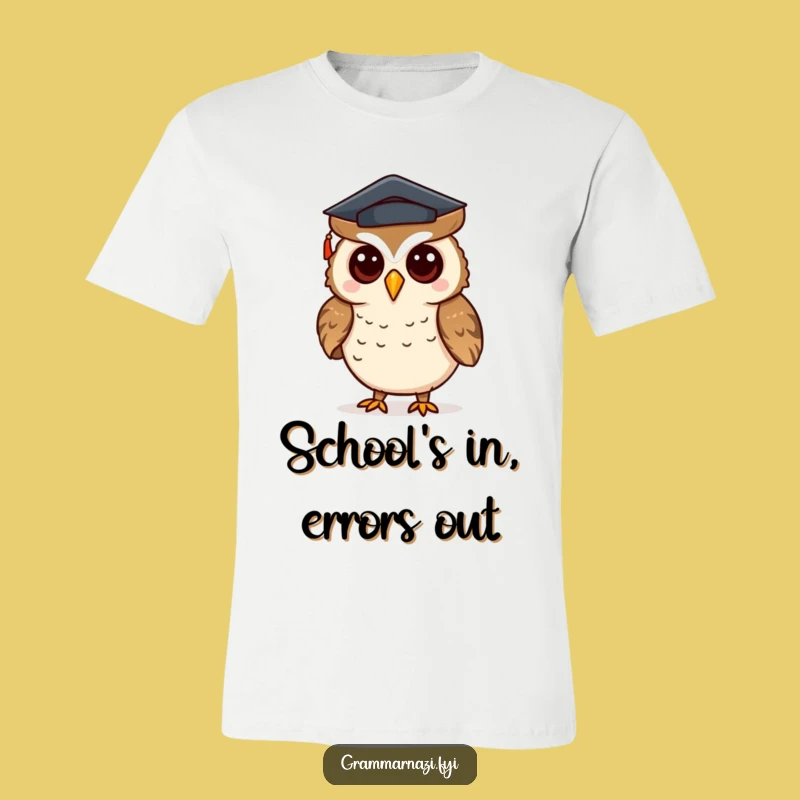 Funny Owl Grammar T-Shirt - Wise Punctuation Correction - Ideal Gift