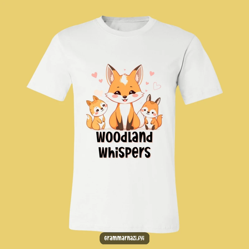 Funny Fox Woodland Whispers T-Shirt: Wear the Forest Gossip