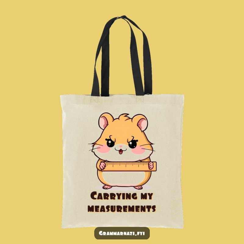 Precise Hamster Funny Tote Bag: Ruler Holder, Practical Organizer Gift