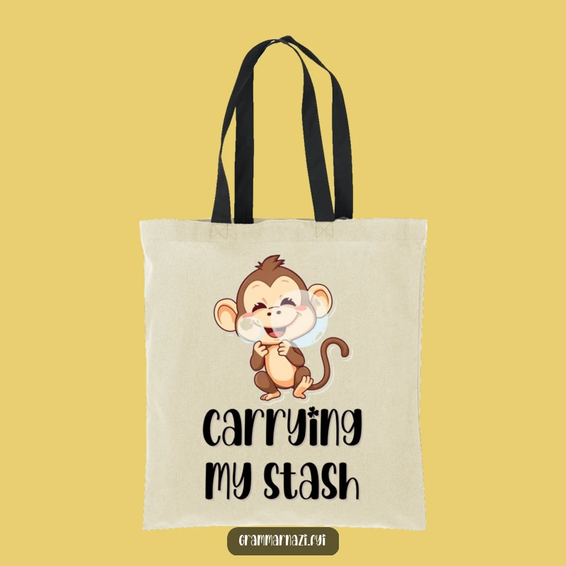 Funny Monkey Tote Bag: Mischievous Prankster For A Stylish Hilarious Gift