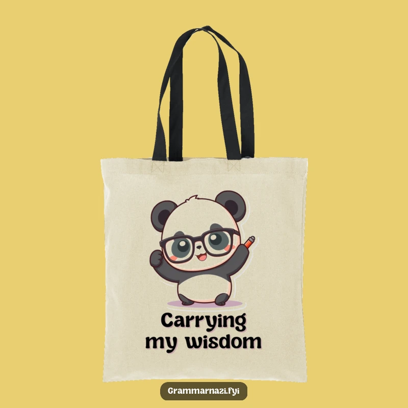 Funny Panda Scholar Tote Bag: Hilarious & Practical Professor Carry-All Gift